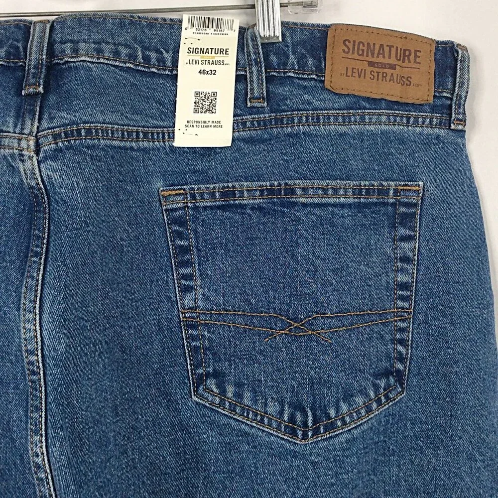 Signature Gold by Levis Strauss Mens Flex Jeans‎ Size 46x32 Regular Straight Leg